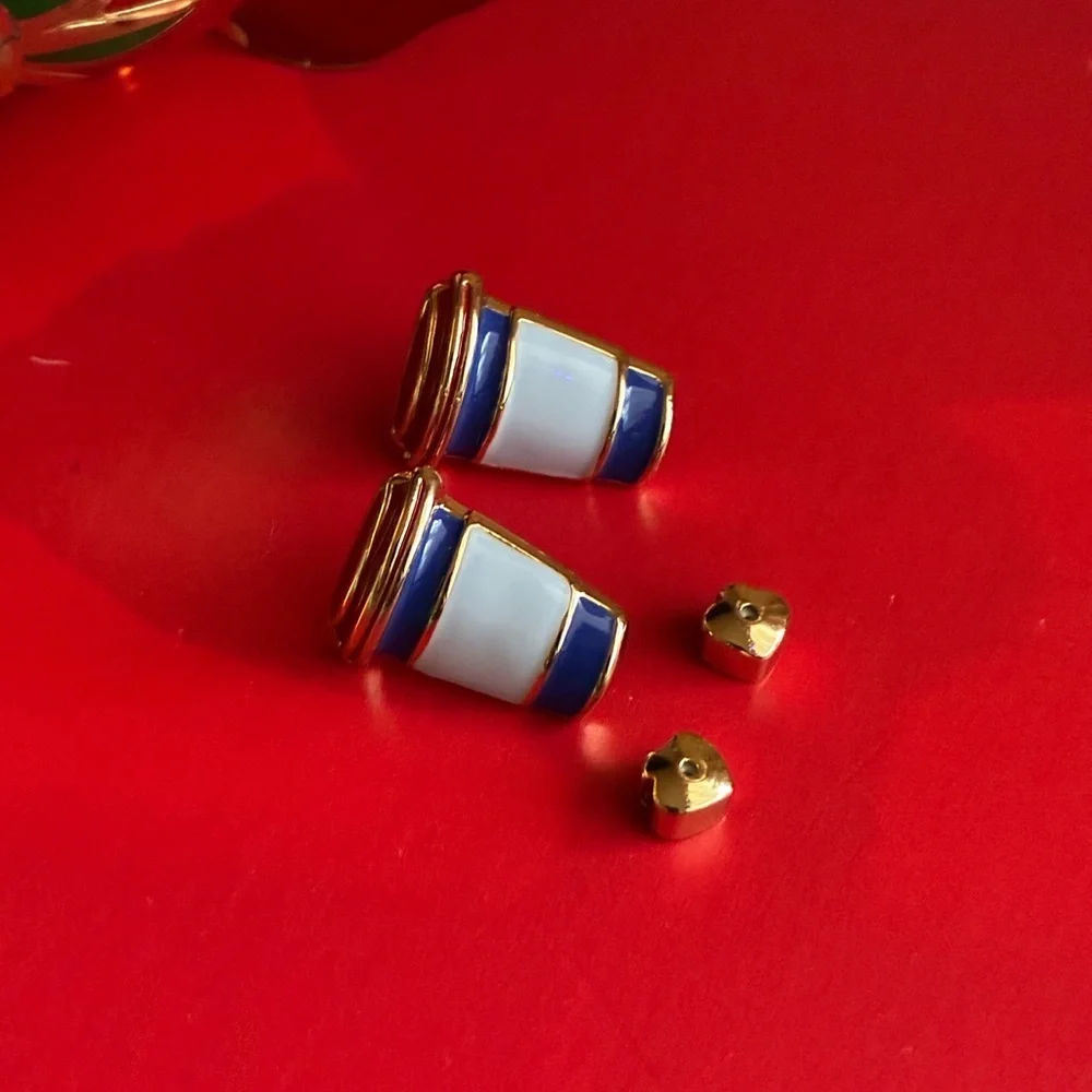 KATE SPADE Earrings,kate spade Red and Blue Coffee Cup Earrings
